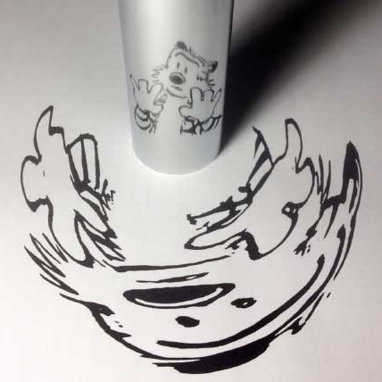 Hobbes anamorphic art, by sciencejedi.com on Instructables